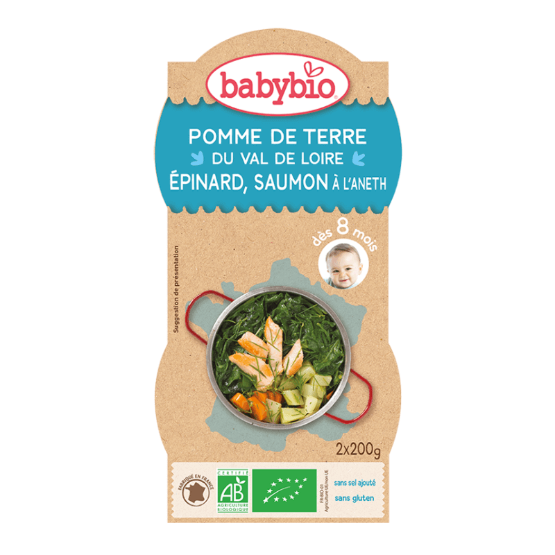 Pomme de Terre du Val De Loire Epinard Saumon à l’Aneth 2X220g - Babybio