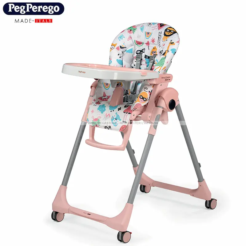 Chaise haute Prima Pappa Follow Me - Super Girl - Peg Perego