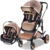 poussette duo BABY CARE - marron gold