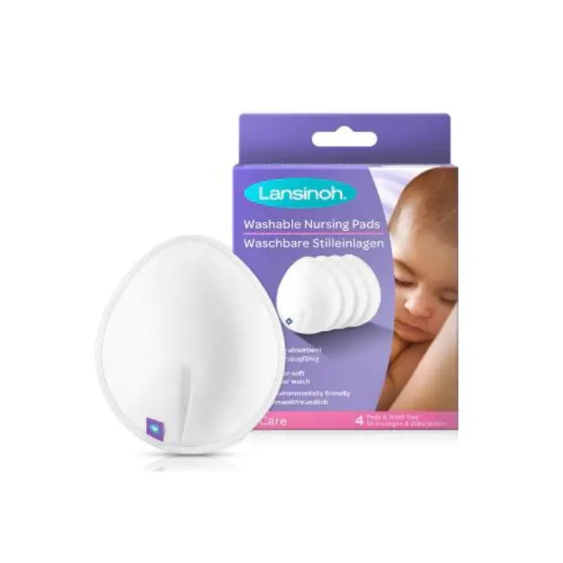 Coussinets d'allaitement lavables x4 blancs - LANSINOH