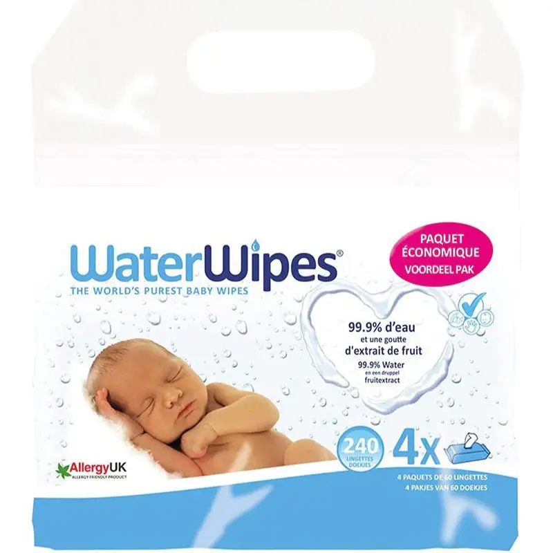 Lingettes Bébé Water Wipes Value Pack 4x60