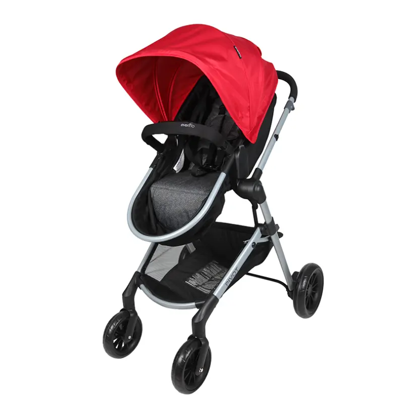 POUSSETTE PIVOT SAFEMAX +SIÈGE AUTO ROUGE – EVENFLO