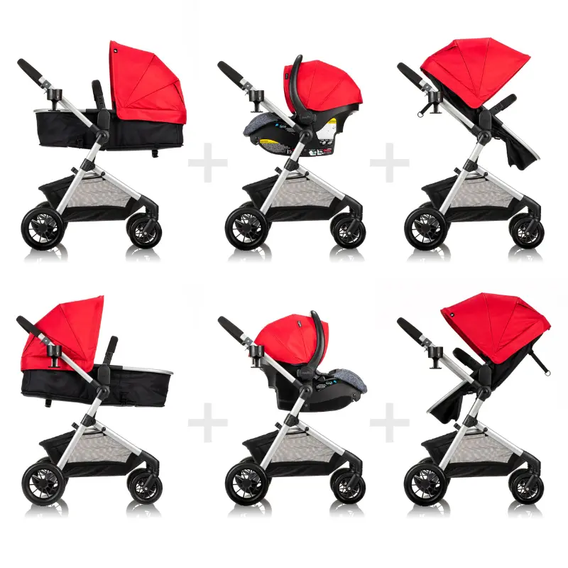 POUSSETTE PIVOT SAFEMAX + SIÈGE AUTO ROUGE – EVENFLO – Image 7