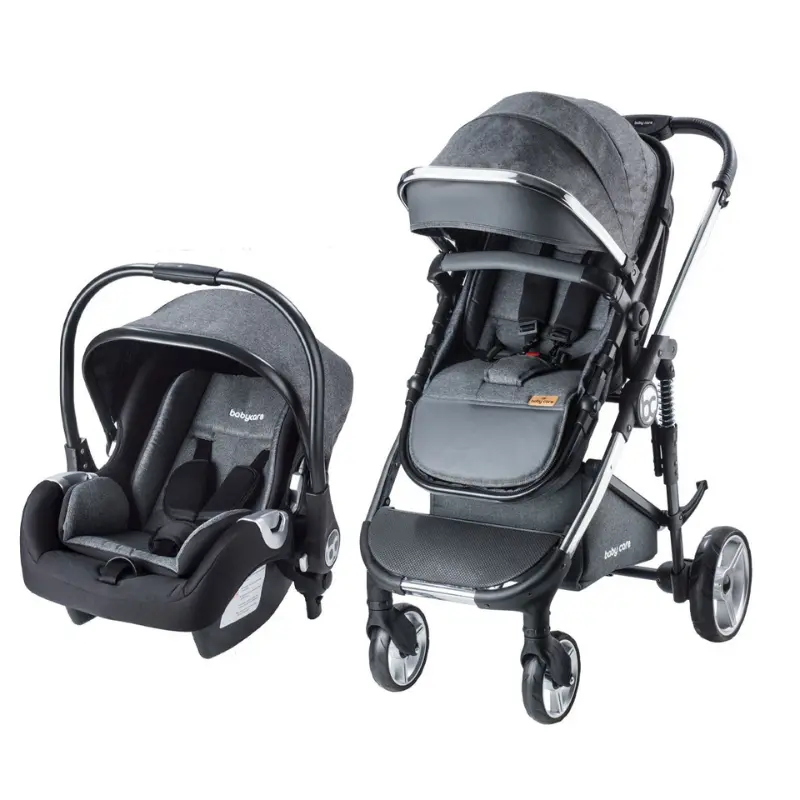 poussette duo BABY CARE - gris silver