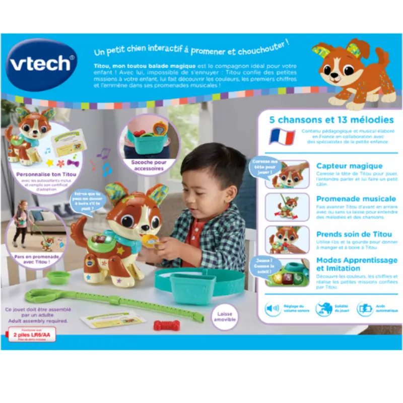 CHIEN INTERACTIF – TITOU, MON TOUTOU BALADE MAGIQUE – VTECH