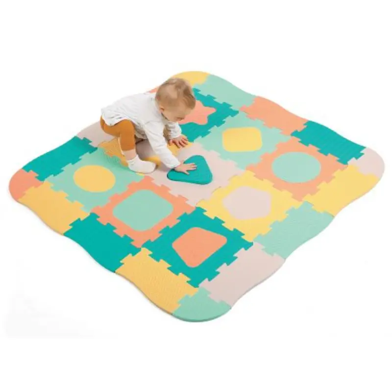 Tapis dalles géométrique pastel - LUDI