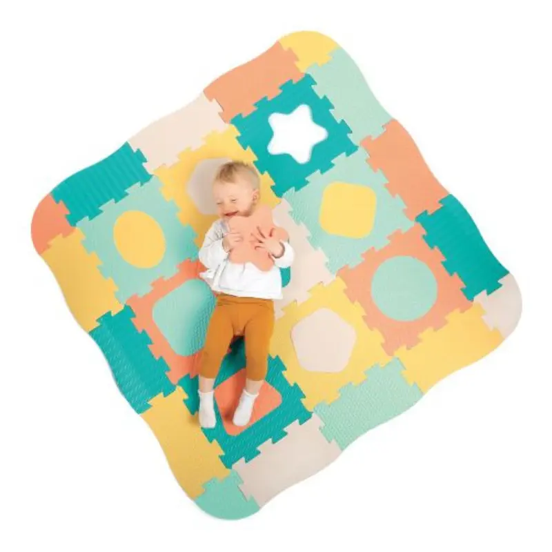 Tapis dalles géométrique pastel - LUDI