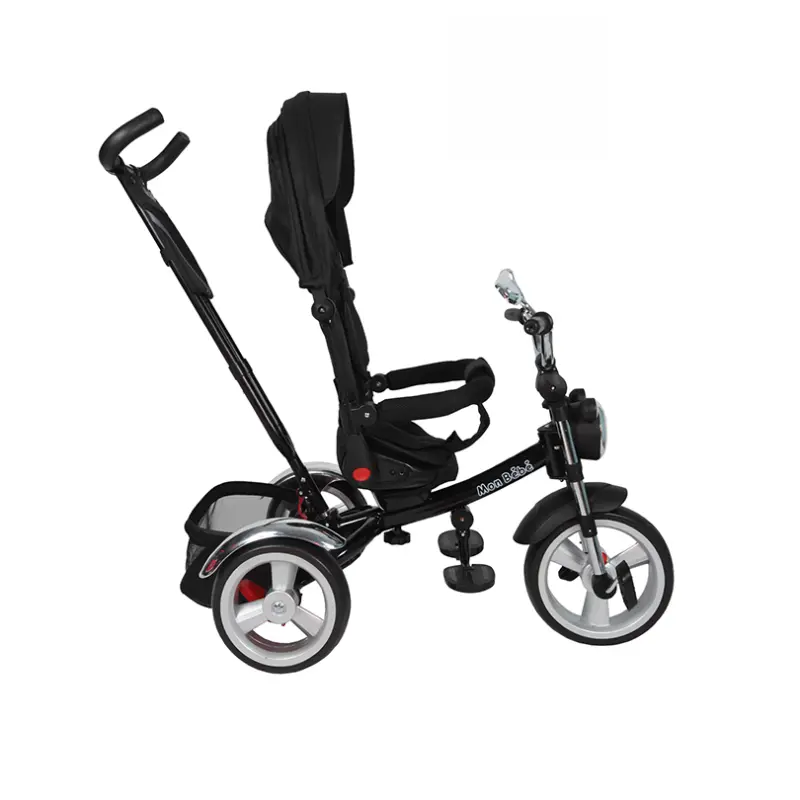 TRICYCLE HARELY MUSICAL ET LUMINEUX NOIR – MON BEBE – Image 3