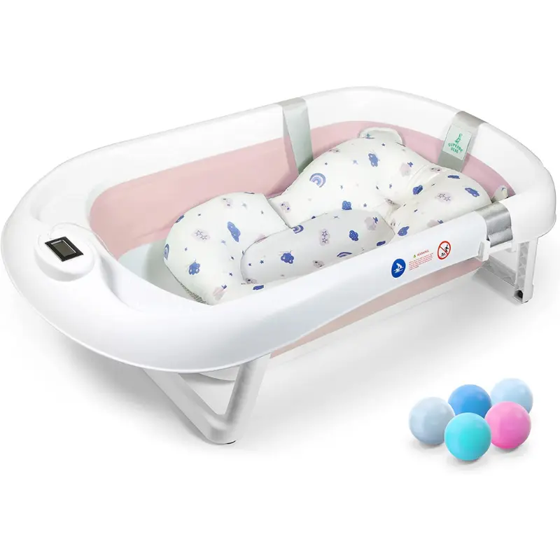 Baignoire Bébé Pliable Avec Coussin - ROSE