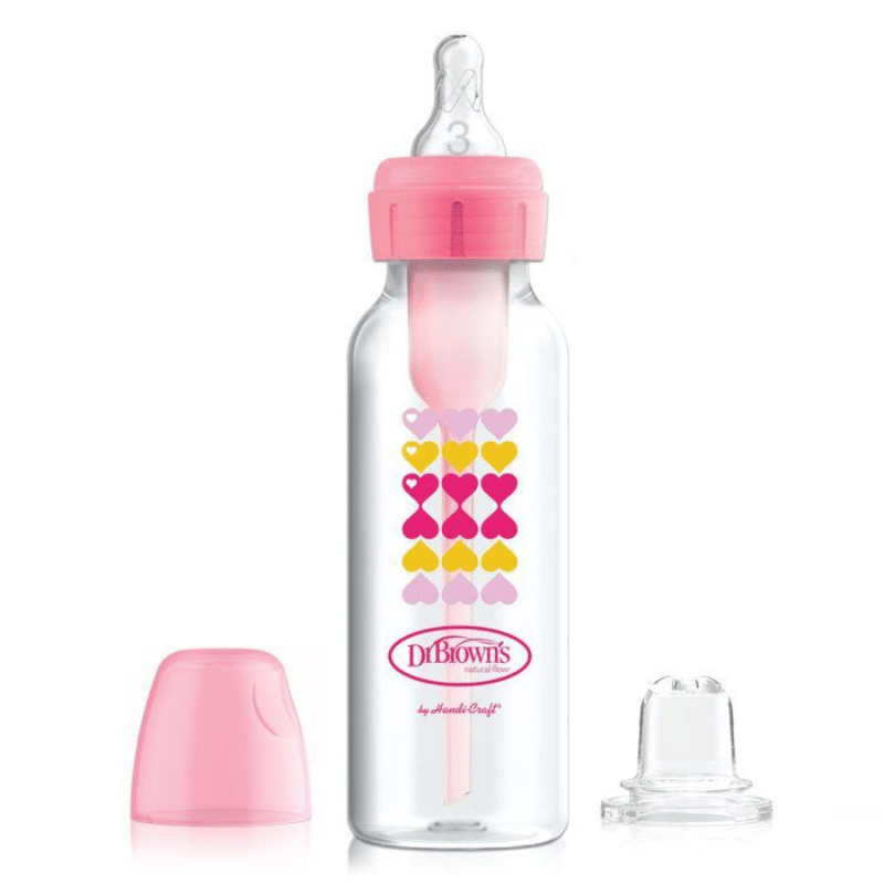 Biberon col étroit 250 ml Rose - Dr Brown's
