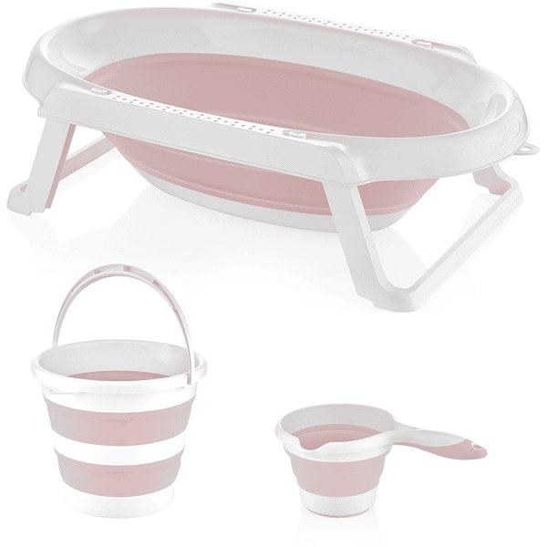 Baignoire pliable + Seau + Verseur - Rose - Beehome