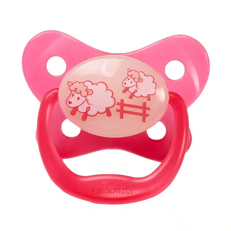 Dr. Brown's Pack de 2 Sucettes Glow in the Dark Stage1 0-6M - Pink
