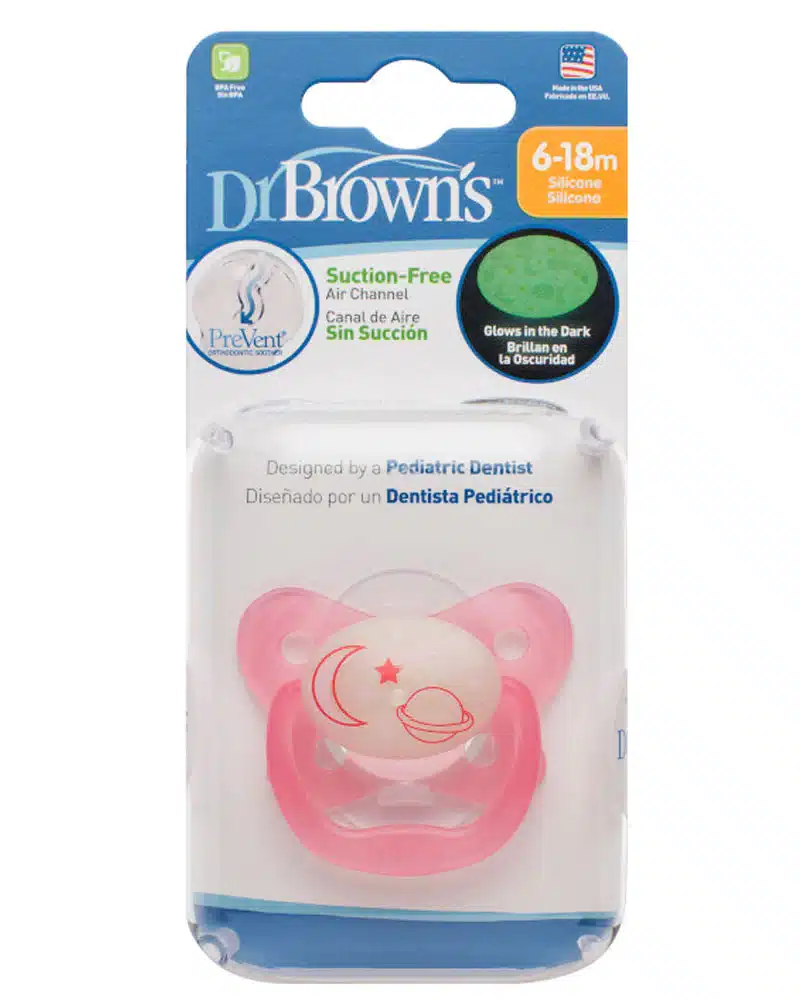 Dr. Brown's Pack de 2 Sucettes Glow in the Dark Stage2 6-18M - Rose – Image 2