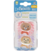 Dr Brown’s Sucette 6-18m Bear & Monkey - Girl Lot de 2