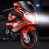 Grande Moto électrique de police 12v pour enfants