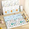 MS Fancy Tapis de jeu double face pour bébé 180 x 200 cm