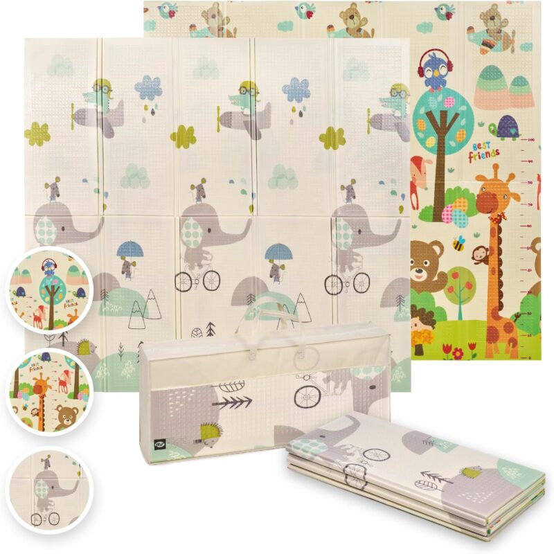 MS Trendy - Tapis de jeu pour bébé 180 x 200 cm - Double face tapis très rembourré