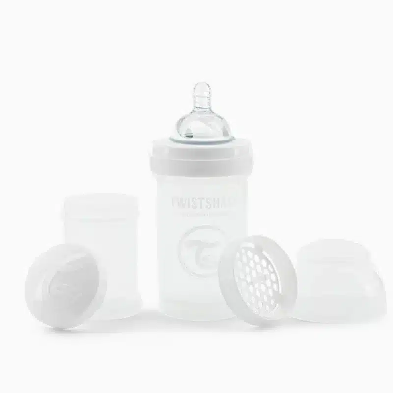 Biberon Anti-Colique Twistshake 180ml 0M+ - Blanc