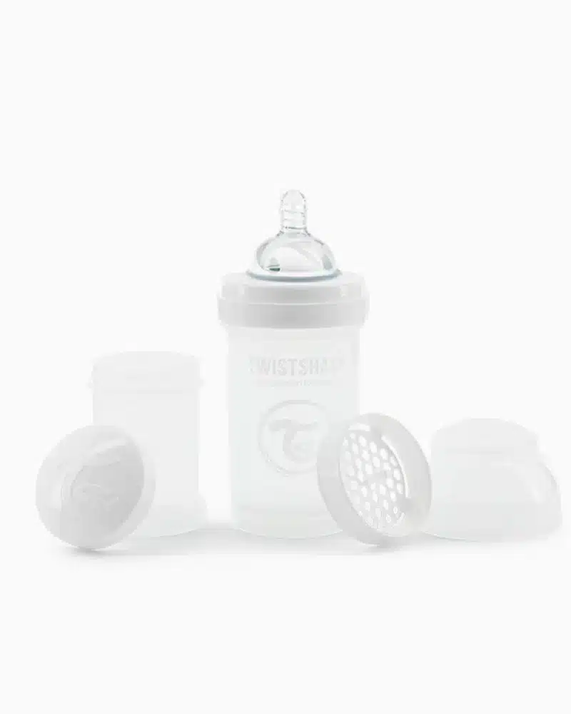 Biberon Anti-Colique Twistshake 180ml 0M+ - Blanc