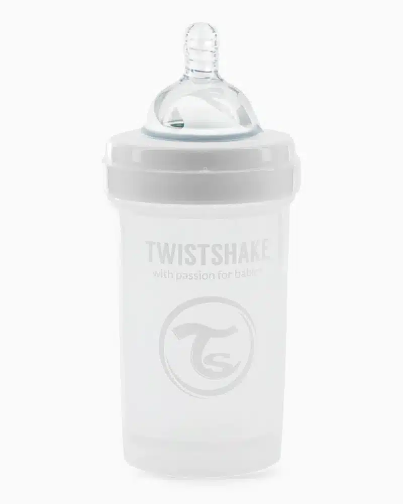 Biberon Anti-Colique Twistshake 180ml 0M+ - Blanc