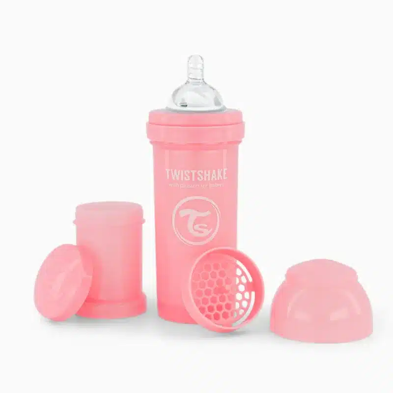 Biberon Anti-Colique Twistshake 260ml 2M+ - Rose