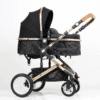 Poussette nouveau-né 2 en1 Noir Belecoo