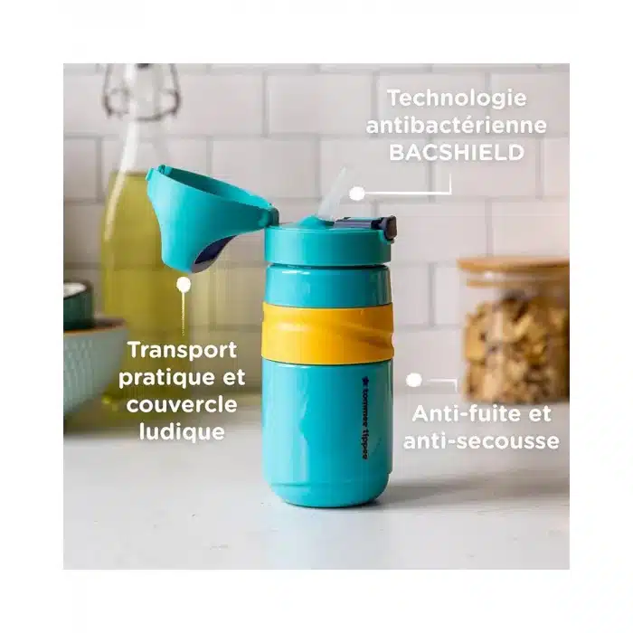 Tommee Tippee Gourde Anti-Fuite avec Paille 500ml - Turquoise