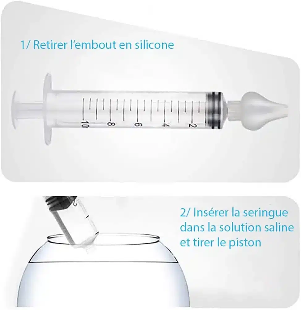 L2N Lot de 2 Seringues Bébé pour Lavage Nasal Ourson