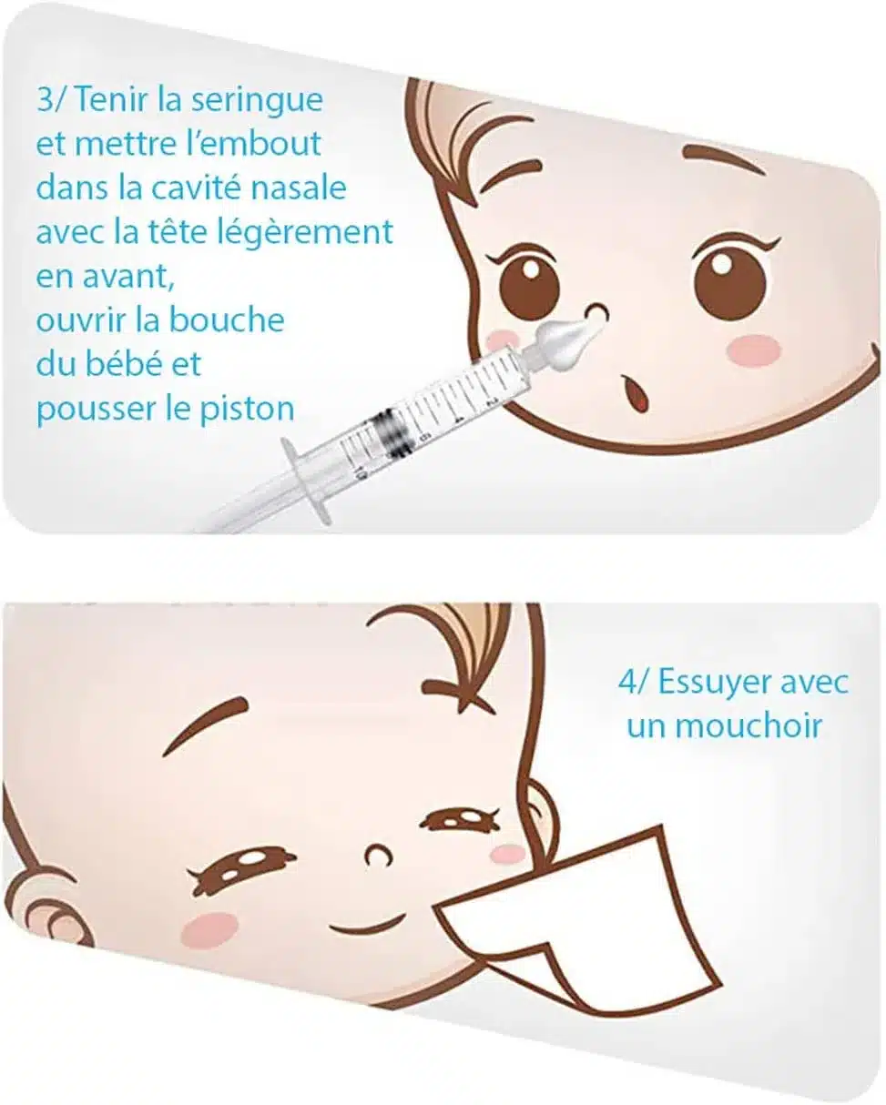 L2N Lot de 2 Seringues Bébé pour Lavage Nasal Ourson