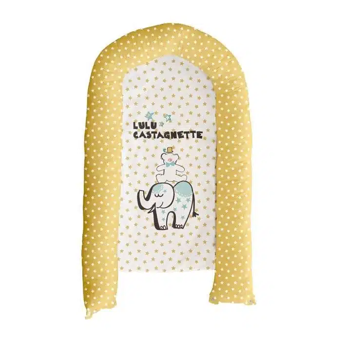 Coussin couffin CIRUS LULU 48x90 cm - Réversible et déhoussable - 100% Coton - Ocre