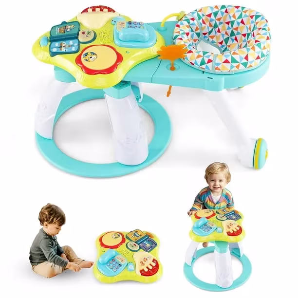 Table de jeu rotative 3 en 1 - Apprentissage et Marche pour Bébé