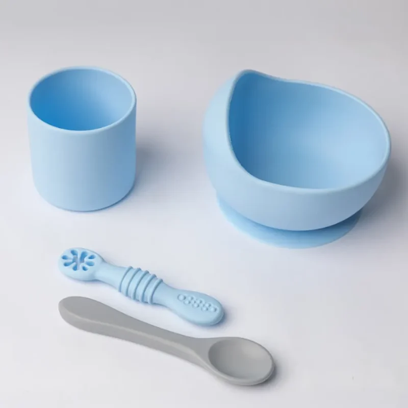 YUMMY Coffret Repas Silicone 4M+ - Bleu Ciel