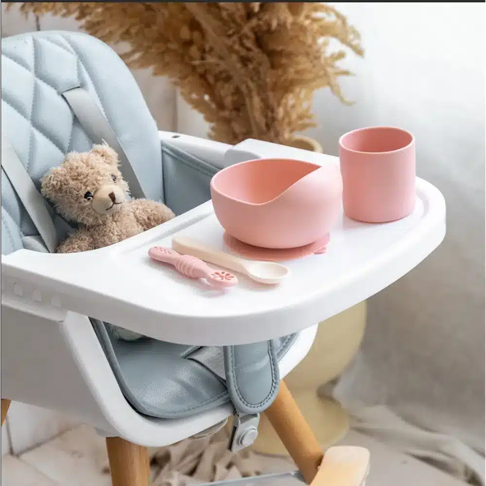 YUMMY Coffret Repas Silicone 4M+ - Rose Poudre