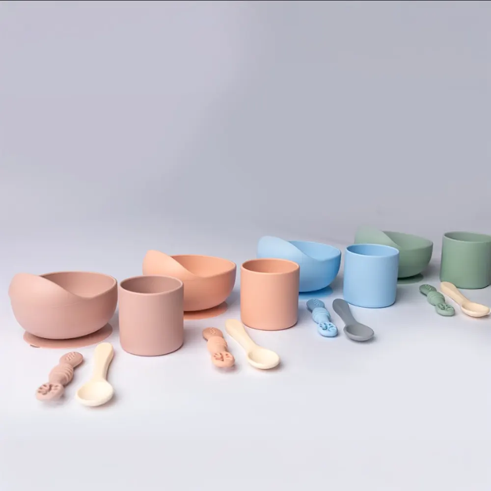 YUMMY Coffret Repas Silicone 4M+ - Bleu Ciel