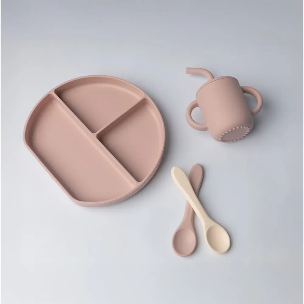 YUMMY Coffret Repas Silicone 6M+ - Rose Poudré