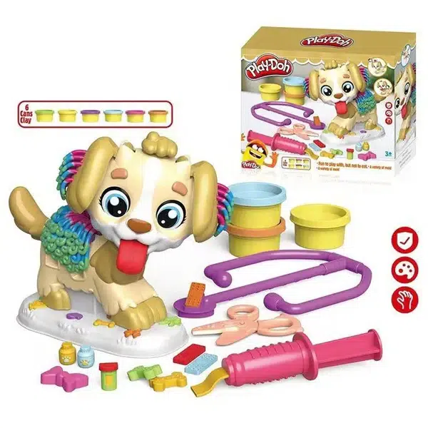 PLAY-DOH Pâte à modeler Chien – Set créatif avec 6 pots colorés