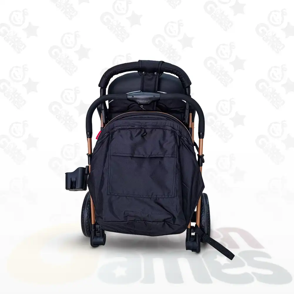 Poussette Bébé Belecoo B1 Original Gold Pro Noir – Réversible, Confortable et Élégante – Image 5