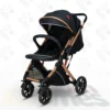 Poussette Bébé Belecoo B1 Original Gold Pro Noir – Réversible, Confortable et Élégante