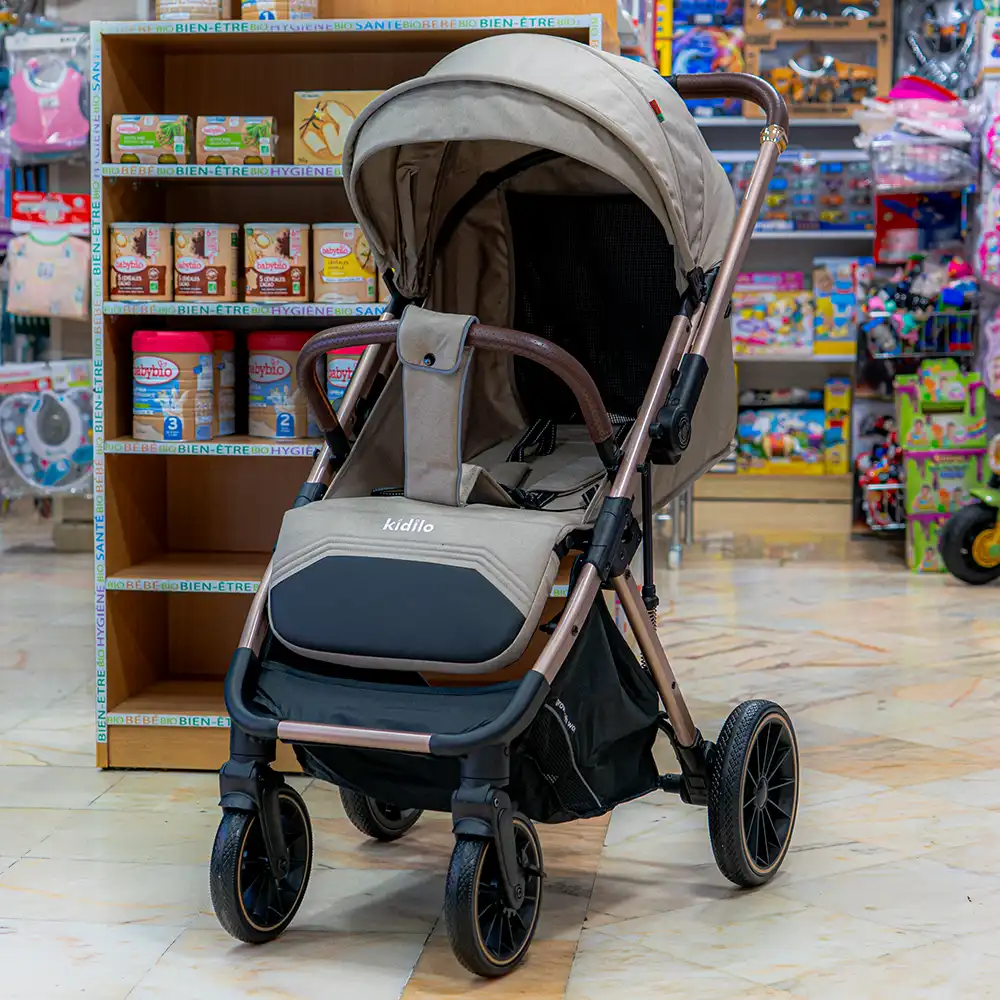 Poussette Kidilo PRO Beige – Réversible et Pliable avec Cache Soleil et Sac - 6530B – Image 3
