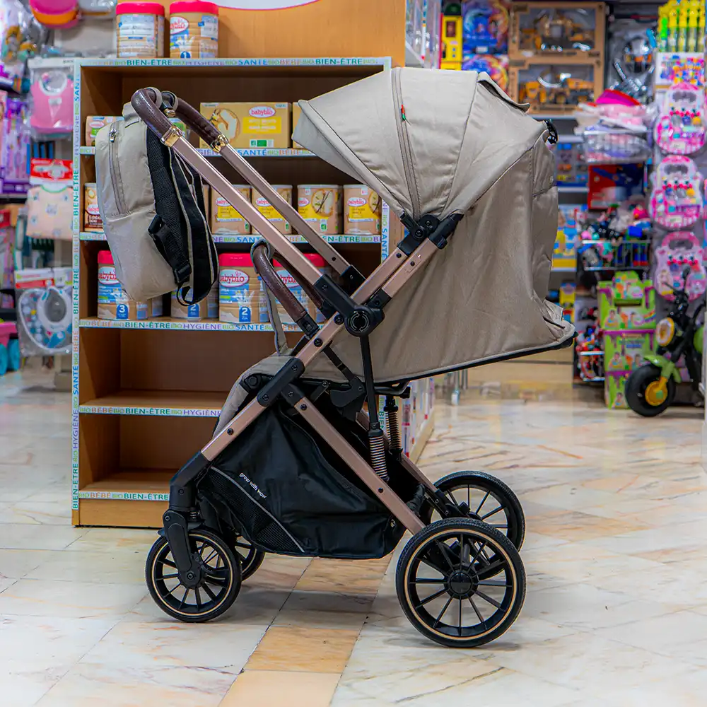 Poussette Kidilo PRO Beige – Réversible et Pliable avec Cache Soleil et Sac - 6530B – Image 4