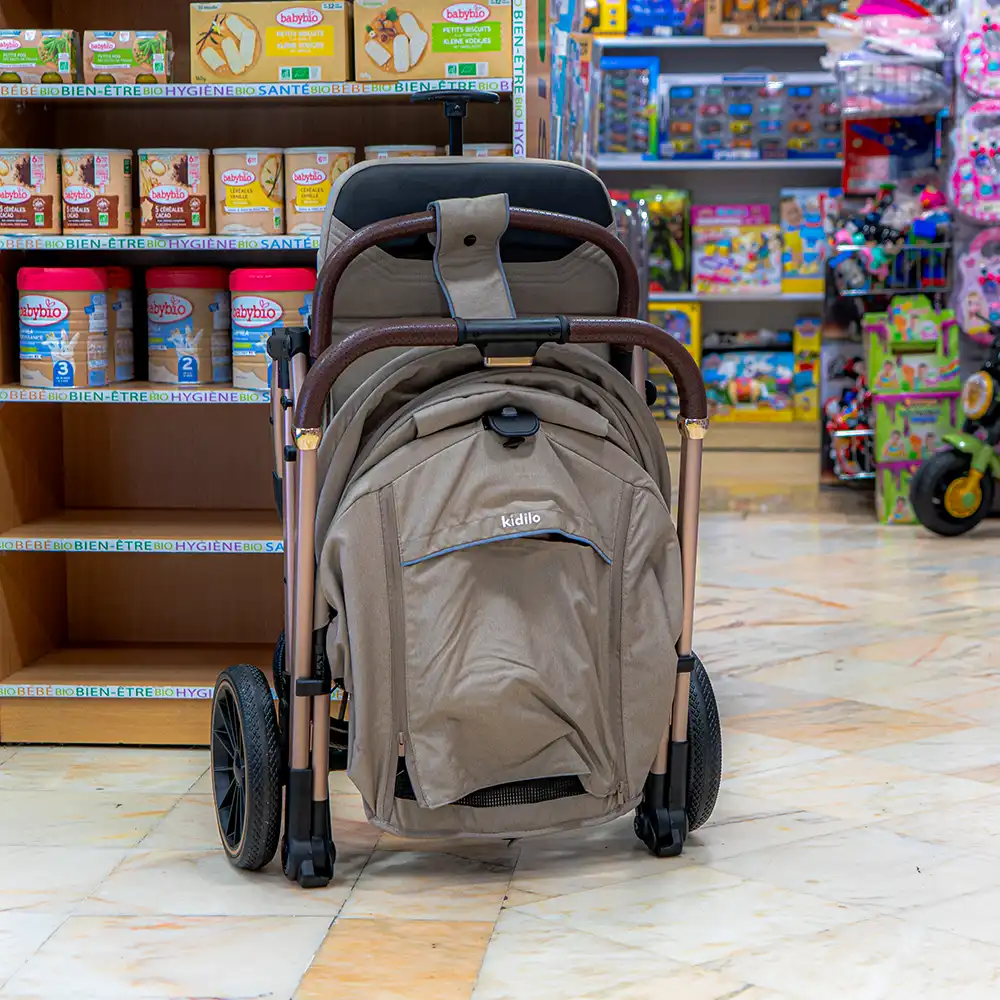 Poussette Kidilo PRO Beige – Réversible et Pliable avec Cache Soleil et Sac - 6530B – Image 7