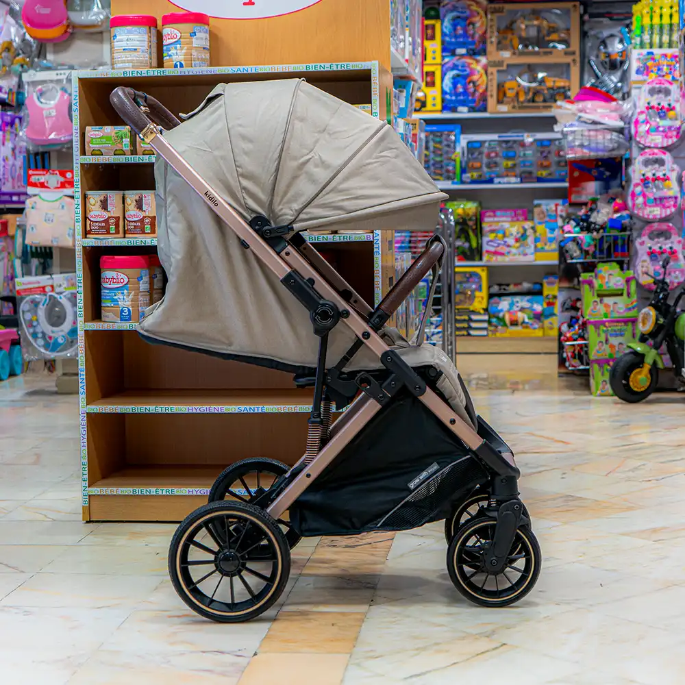 Poussette Kidilo PRO Beige – Réversible et Pliable avec Cache Soleil et Sac - 6530B – Image 5