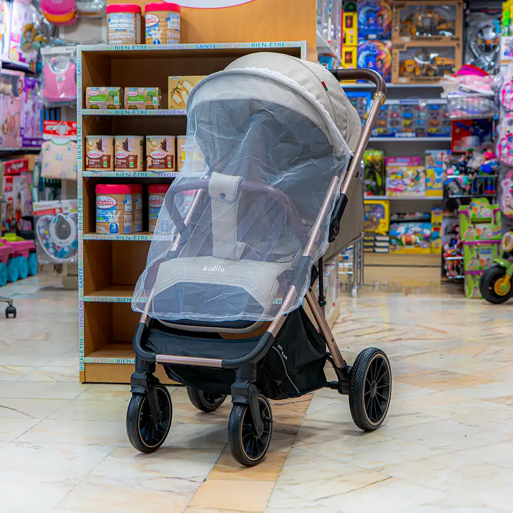 Poussette Kidilo PRO Beige – Réversible et Pliable avec Cache Soleil et Sac - 6530B – Image 2