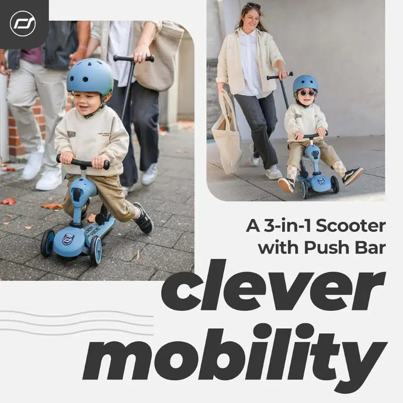 Scoot & Ride Highwaykick 1 Push & Go – Trottinette 3-en-1 Steel