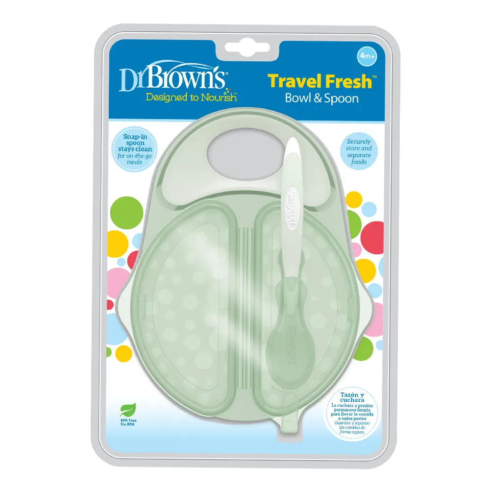 Dr. Brown’s Bol & Cuillère Travel Fresh™ 4M+ – Vert