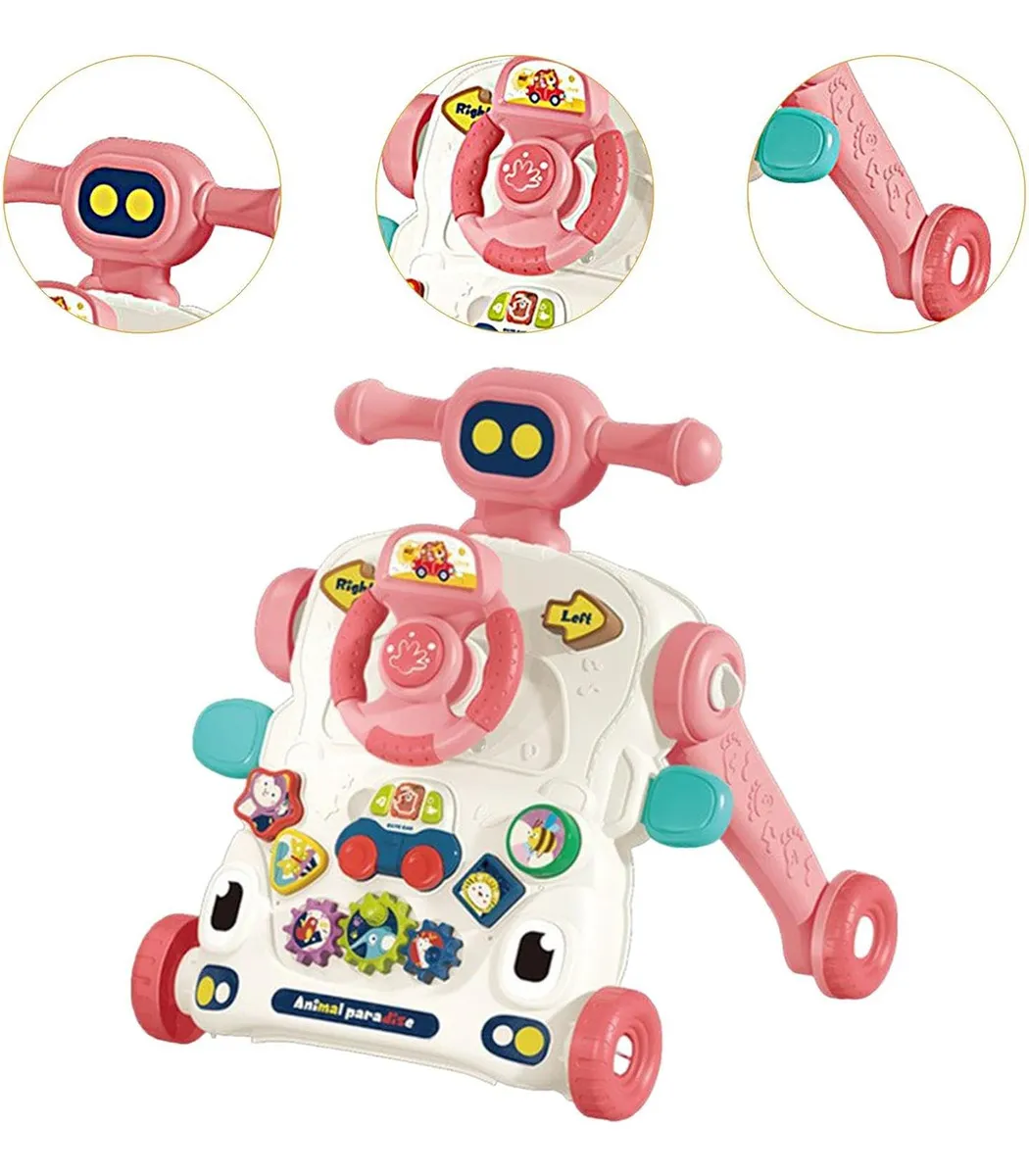 Trotteur 6 en 1 multifonctionnel interactif rose