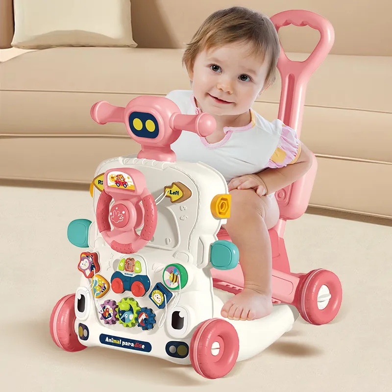 Trotteur 6 en 1 multifonctionnel interactif rose