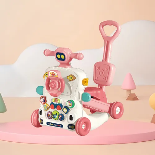 Trotteur 6 en 1 multifonctionnel interactif rose