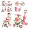 Trotteur 6 en 1 multifonctionnel interactif rose