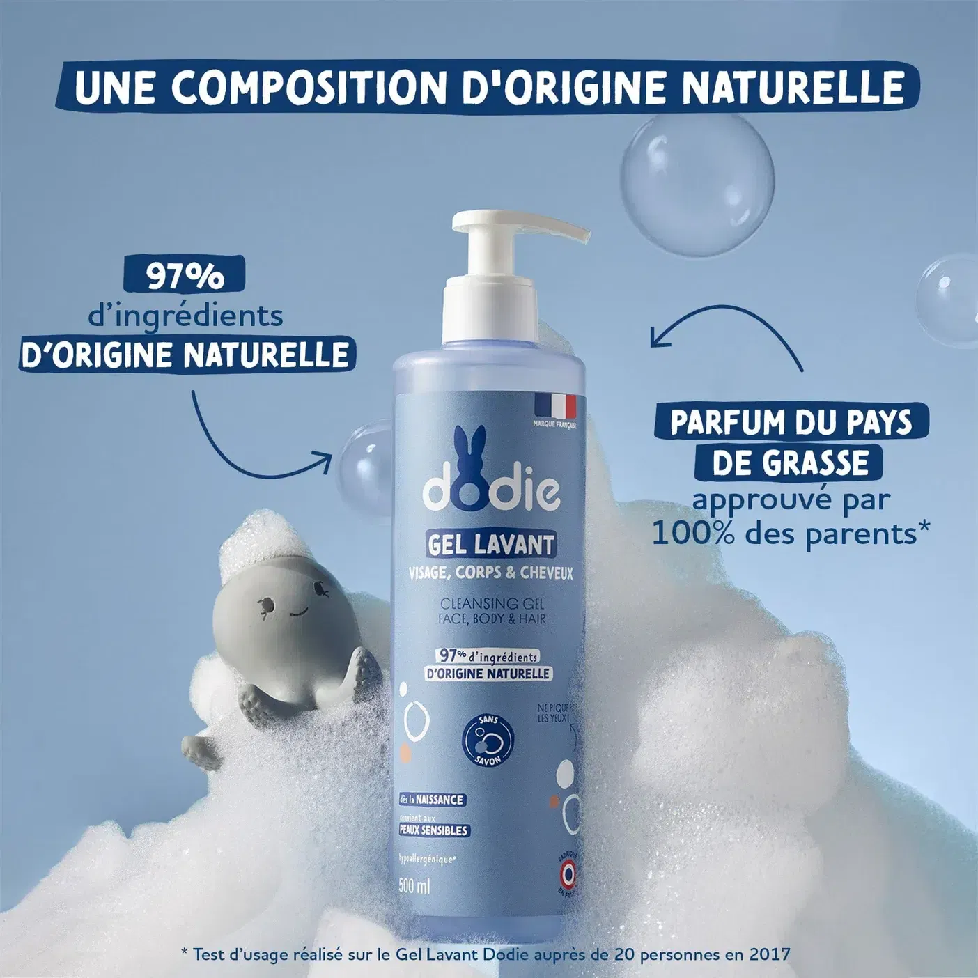 Gel lavant bébé DODIE 3 en 1 – 500ml